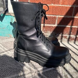 Thursday leather platform boots women size 9.5